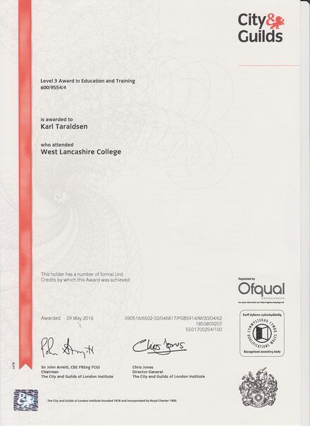 Level 3 Award in Education and Training