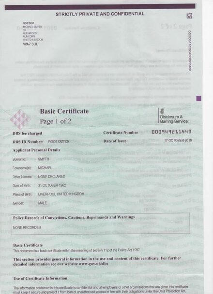 DBS / CRB check