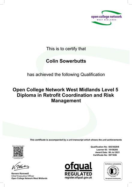 Level 5 Diploma in Retrofit Coordination